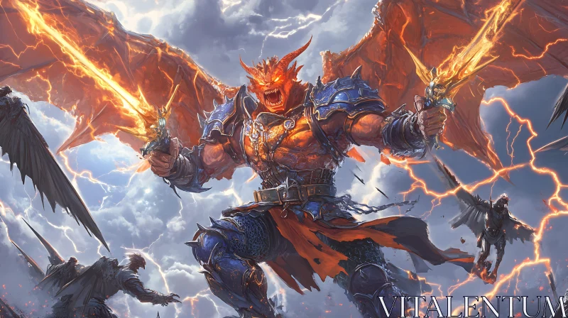 AI ART Demon Warrior in Storm