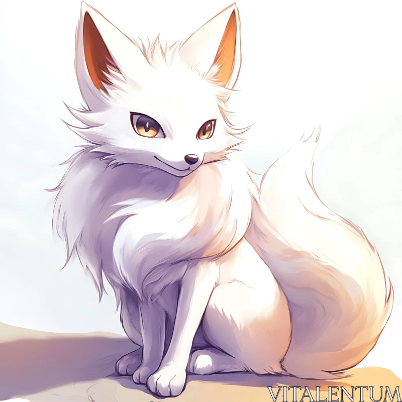 Arctic Fox Digital Art AI Image