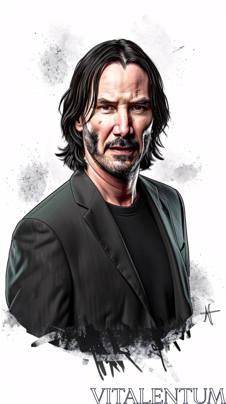 AI ART Keanu Reeves Illustrated Artwork