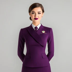 Portrait of Woman in Purple Business Attire