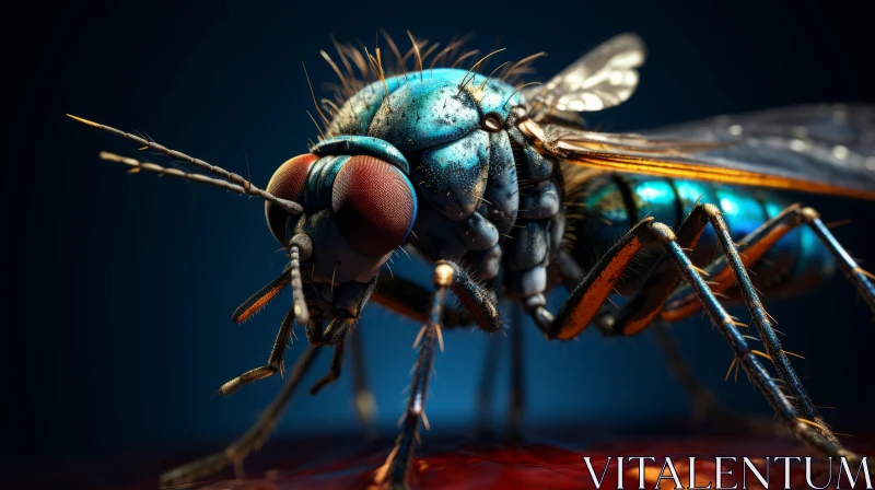 Blue Fly in Apocalyptic Art - A Study in Zombiecore and Bombacore AI Image