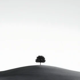 Solitary Tree in Black and White