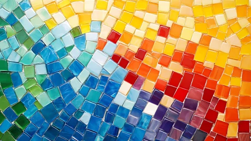 Abstract Mosaic Tile Gradient Pattern