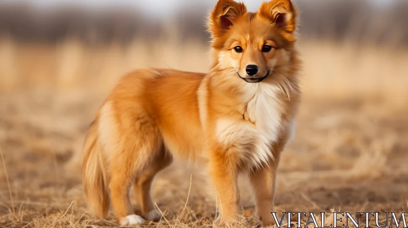 Graceful Dog in Golden Field - A Picture of Serene Beauty AI Image