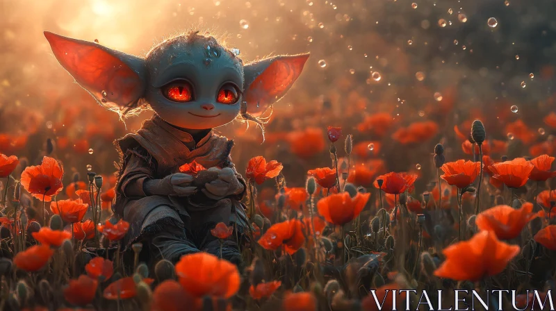 AI ART Alien in a Flower Field