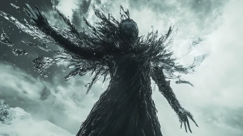 Dark Ice Figure in Monochrome