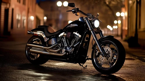 Black Motorcycle at Night