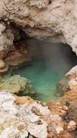 Geothermal Pool Within Cave Formations