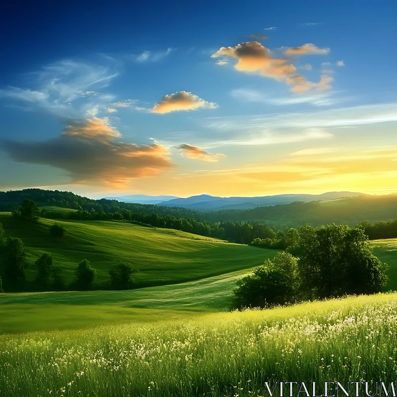 AI ART Tranquil Meadow Landscape