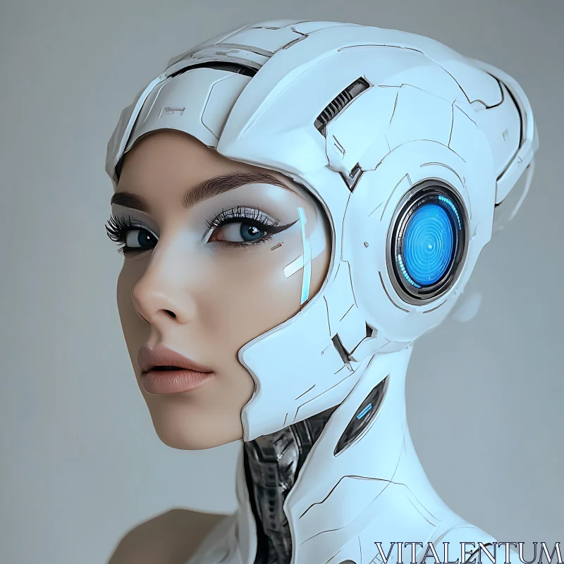 Advanced Technology Cyborg Female Portrait AI Image