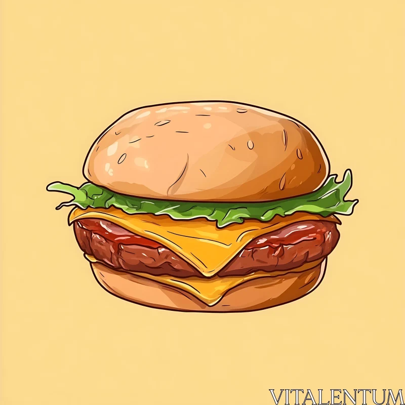 AI ART Stylized Burger Art with Fresh Ingredients