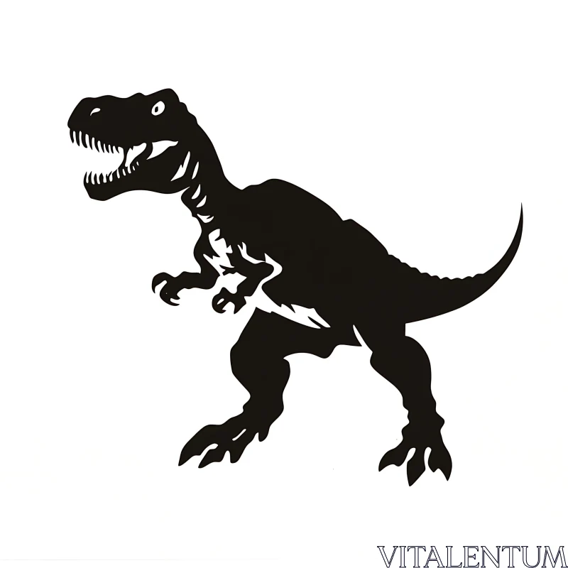 Prehistoric Dinosaur T-Rex Silhouette AI Image