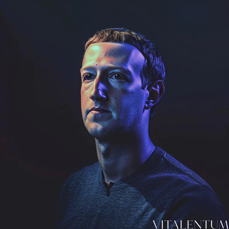 Mark Zuckerberg in Blue Light AI Image