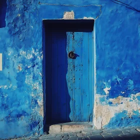 Blue Door and Wall Texture