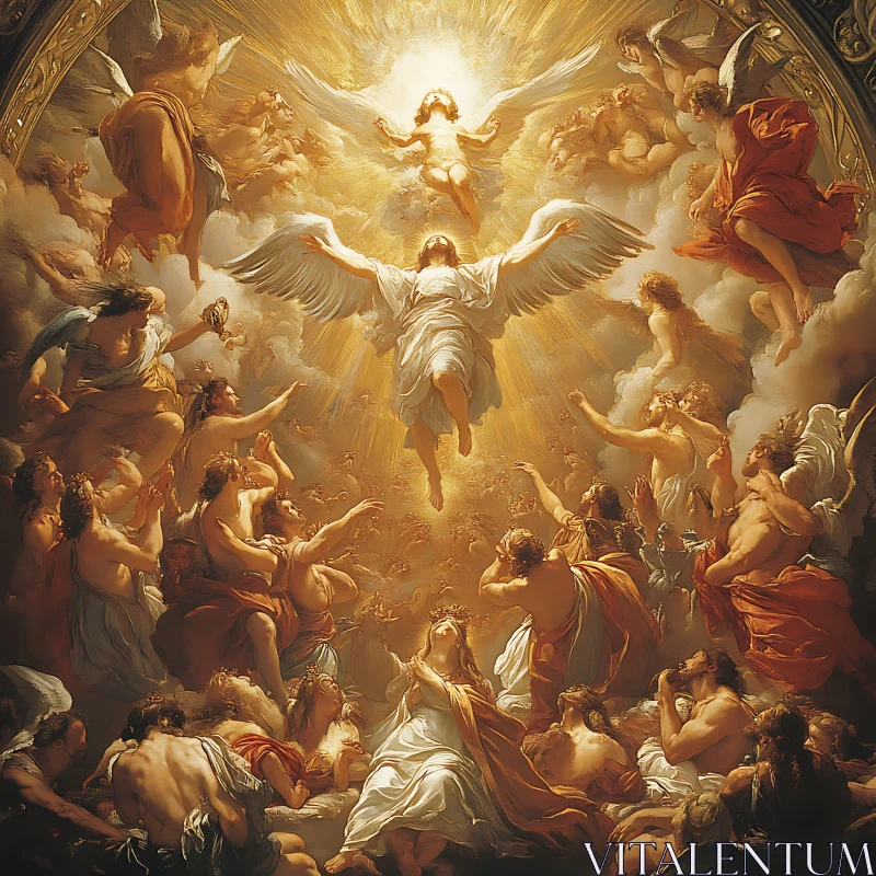 AI ART Celestial Ascension: An Angelic Gathering