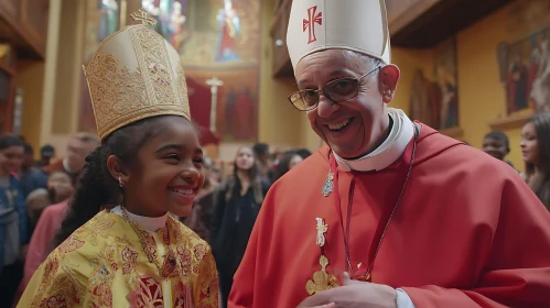 Touching Portrait of Girl and Cleric