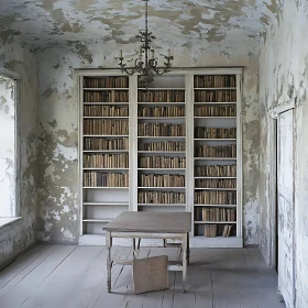 Old Books in a Library Interior