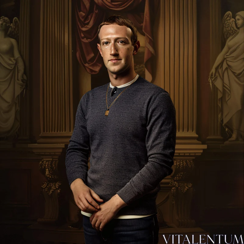 AI ART Portrait of Mark Zuckerberg in Elegant Room