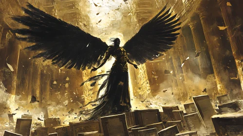 Dark Angel in a Ruined City