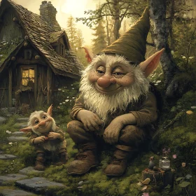 Enchanted Forest Gnomes Digital Art