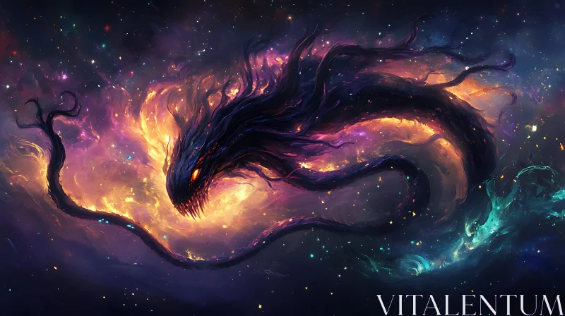 AI ART Nebula Serpent: A Cosmic Fantasy