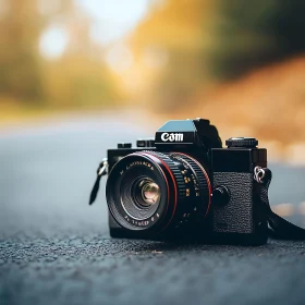 Close-Up of Vintage Camera With Emphasis on Lens