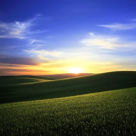 Rolling Hills at Sunset, Nature's Beauty