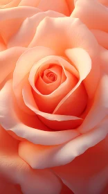 Light Pink Rose on Orange Background - Feminine Grace and Realistic Detailing