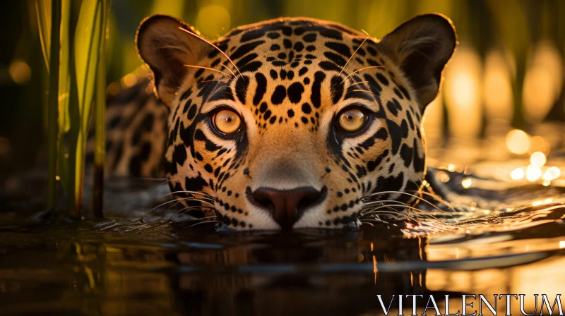 Majestic Jaguar at Sunset: A Captivating Image of Strength and Beauty AI Image