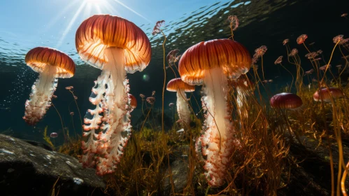 Spring Sun Illuminates Jellyfish in Norwegian Seascape