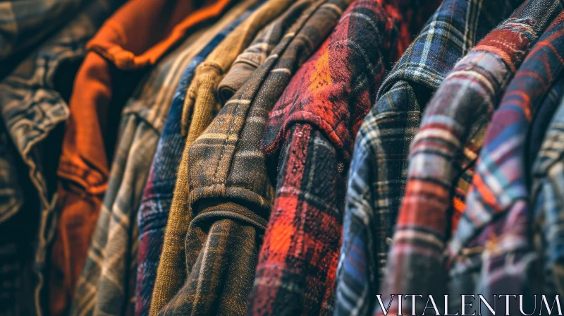 Stylish Plaid Shirts in Various Colors | Fashion Photography AI Image
