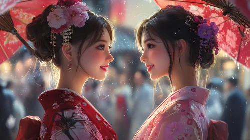Floral Kimonos: A Gentle Encounter