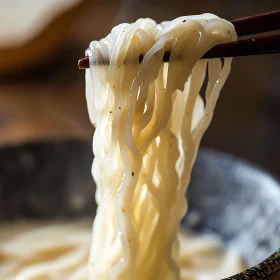 Glistening Noodles with Chopsticks