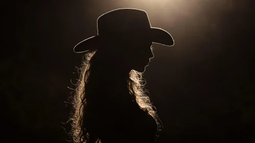 Cowgirl Silhouette in Shadow