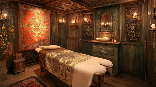 Ornate Wood Carved Spa Interior