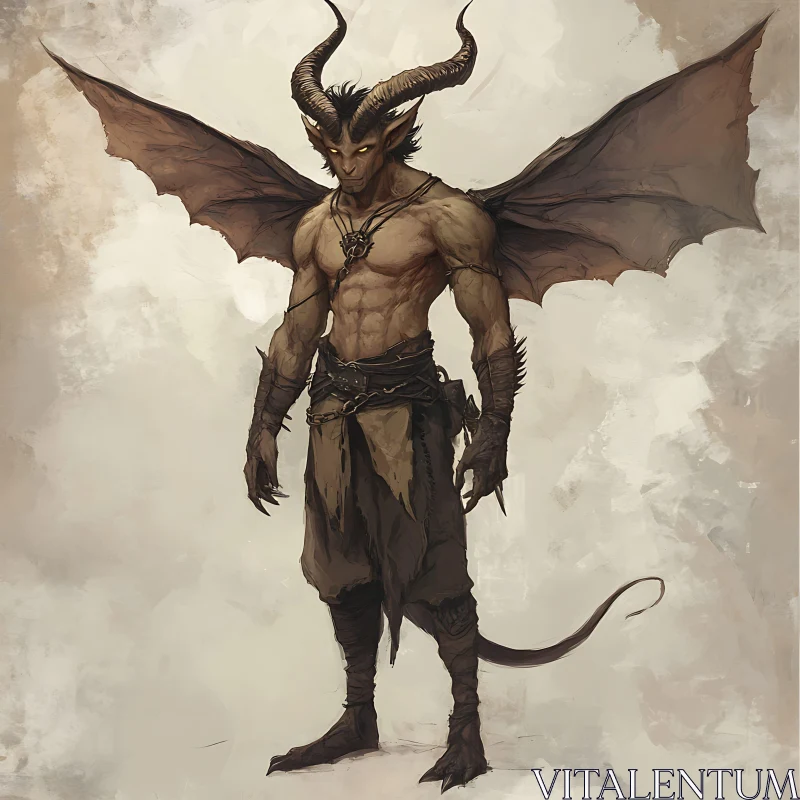 AI ART Winged Demon with Menacing Stare