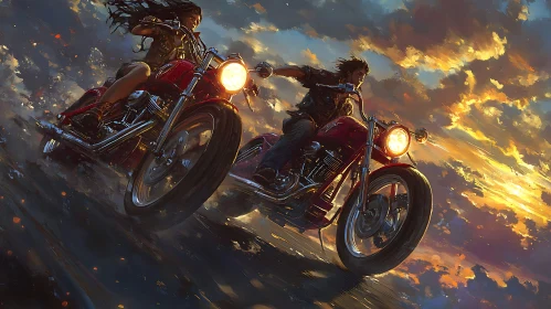 Sunset Motorcycle Adventure