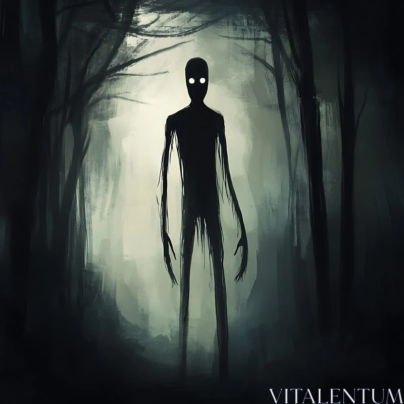 AI ART Dark Figure in the Woods