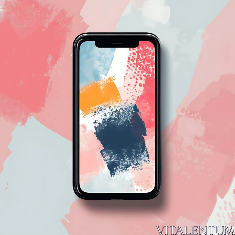 AI ART Modern Abstract Design on Smartphone Screen