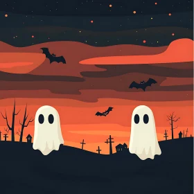 Halloween Night with Friendly Ghosts