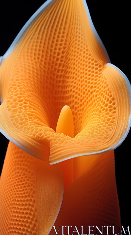 3D Printed Orange Lily with Textural Surface Detailing AI Image