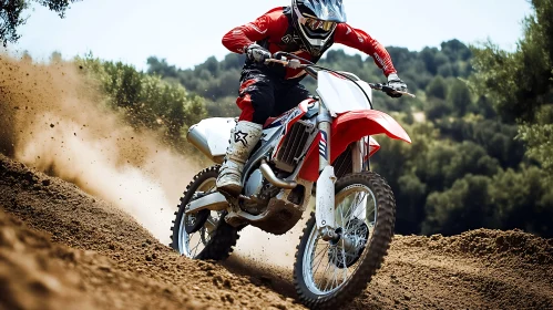 Dirt Bike Rider in Action