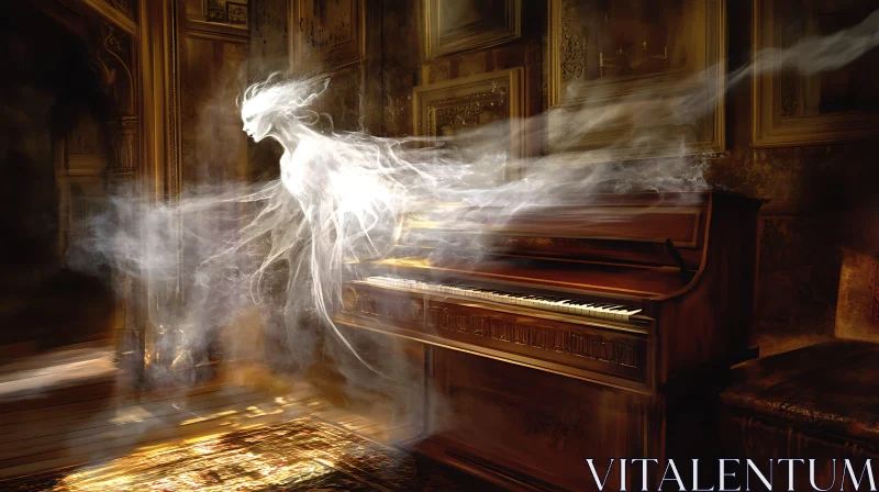 AI ART Ethereal Spirit at the Piano