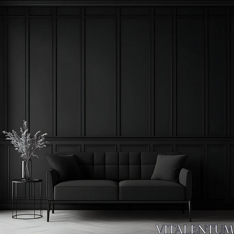 AI ART Minimalist Black and White Interior Design