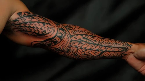 Full Arm Geometric Tattoo Art