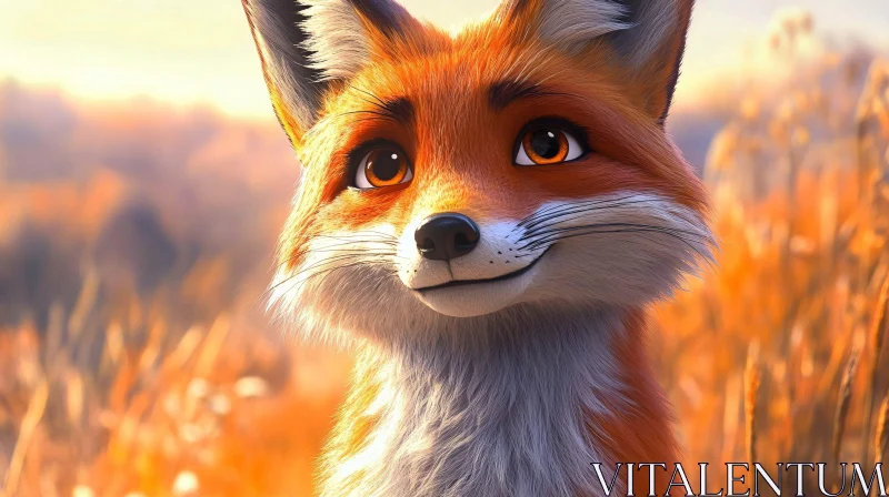 Charming Fox with Amber Eyes AI Image