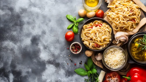 Freshly Prepared Pasta with Vibrant Ingredients