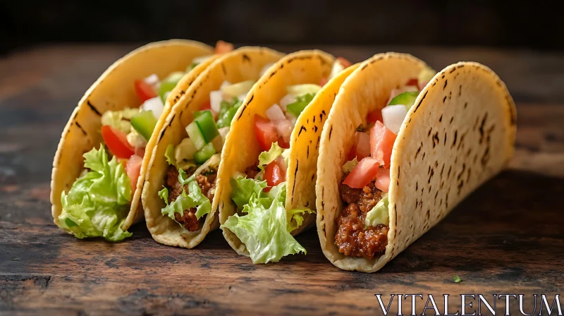 Delicious Mexican Tacos Filled with Fresh Veggies AI Image