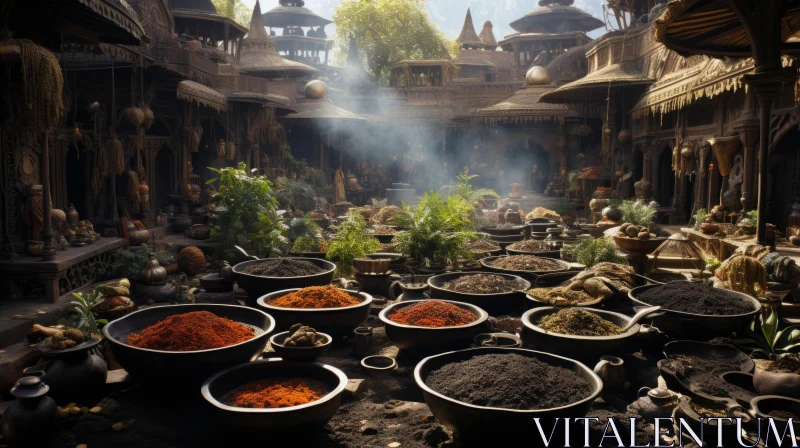 Exotic Indoor Spice Scene - A Journey to Sumatra AI Image