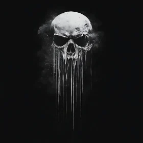 Abstract Skull with Dripping Effect